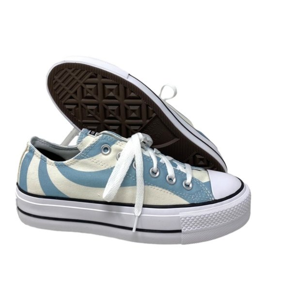 Converse Chuck Lift Platform Shoes Low Casual Women Blue Candy Sneakers A10013C - Picture 9 of 10